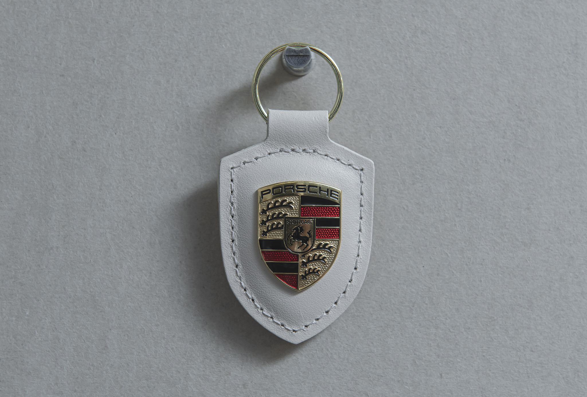Porsche Key tag Crest White