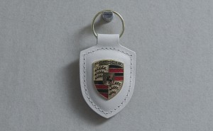 Porsche Key tag Crest White