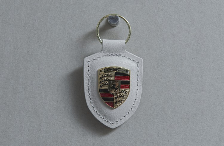 Porsche Key tag Crest White